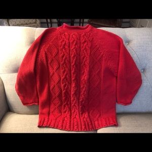 Vintage 1970’s red pullover sweater, hip length size 10.